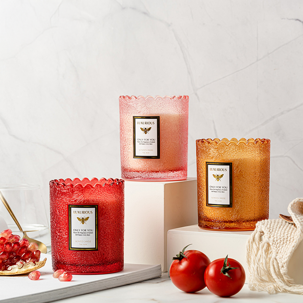 Embossed Sunflower Scented Candles