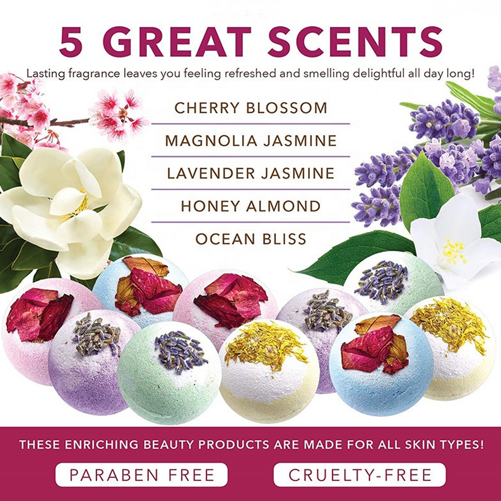 Dry Flower Petals Rich Spa Bath Ball Set