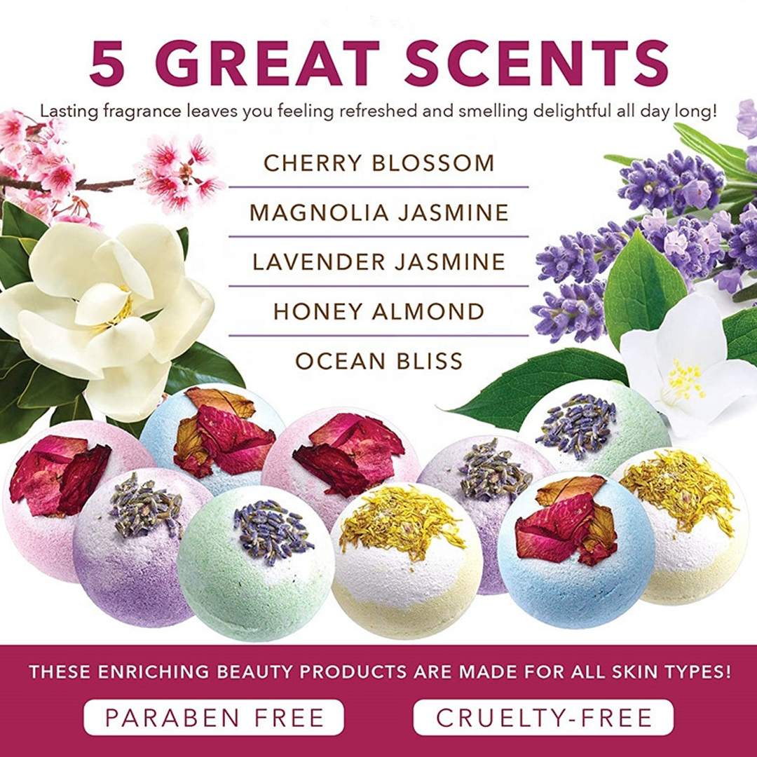 Dry Flower Petals Rich Spa Bath Ball Set