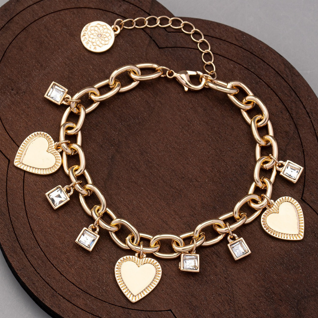 Golden Hearts Charm Bracelet