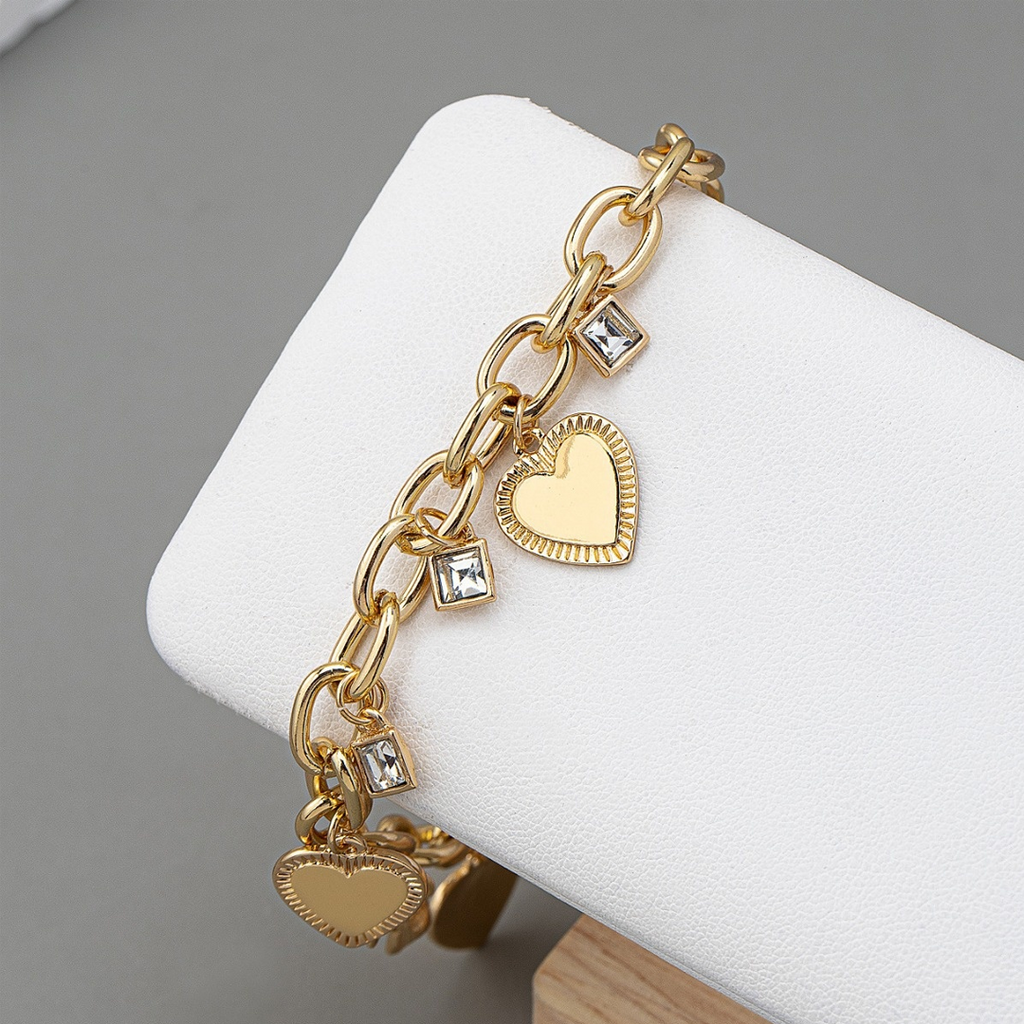 Golden Hearts Charm Bracelet