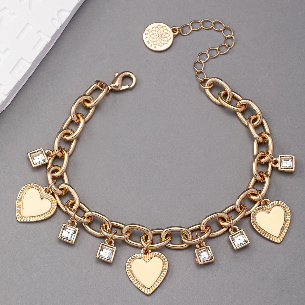 Golden Hearts Charm Bracelet