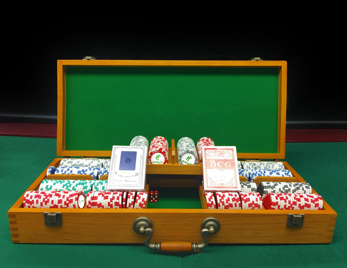 Premium Oak Poker 300 Set