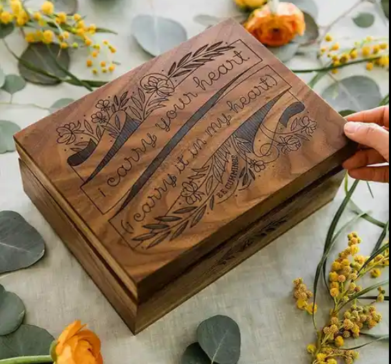 Decorative Custom Wooden Keepsake Box