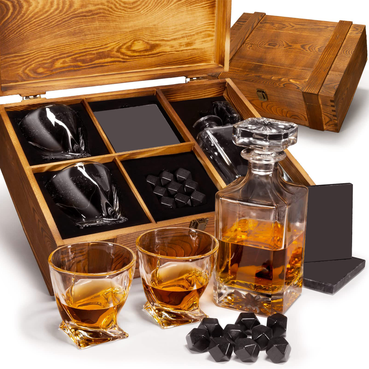 Whiskey Decanter Crate set